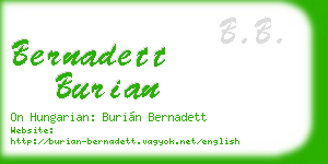 bernadett burian business card
