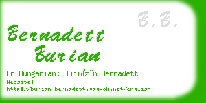 bernadett burian business card
